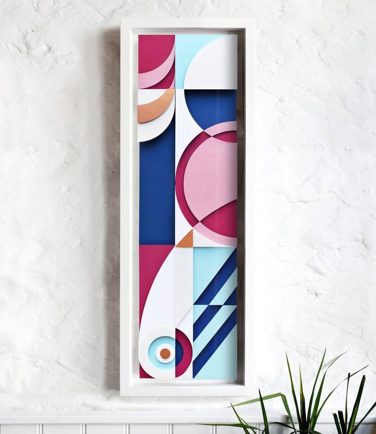 Original Abstract Geometric Mixed Media by Owen Gildersleeve