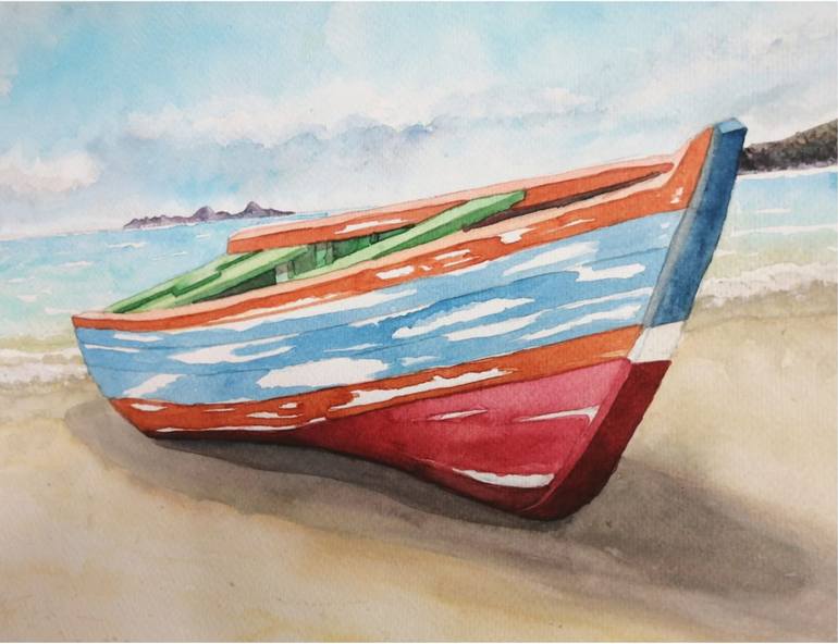 Original Contemporary Beach Painting by Mónica Tejero