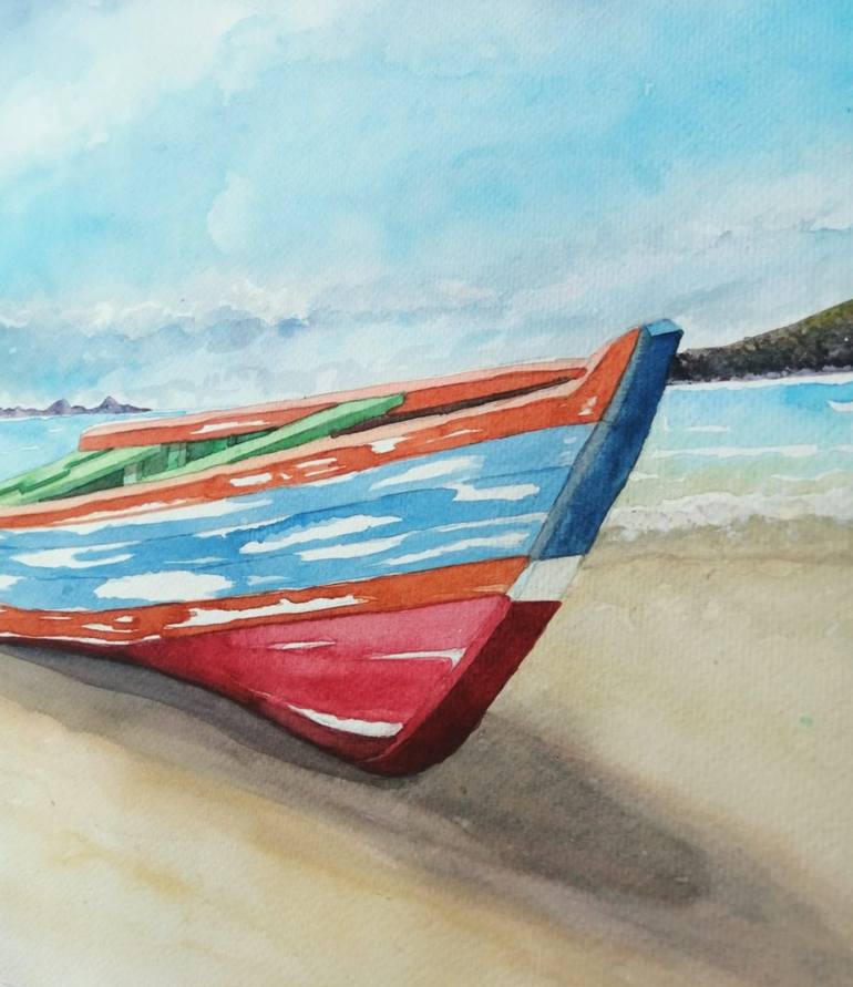 Original Beach Painting by Mónica Tejero