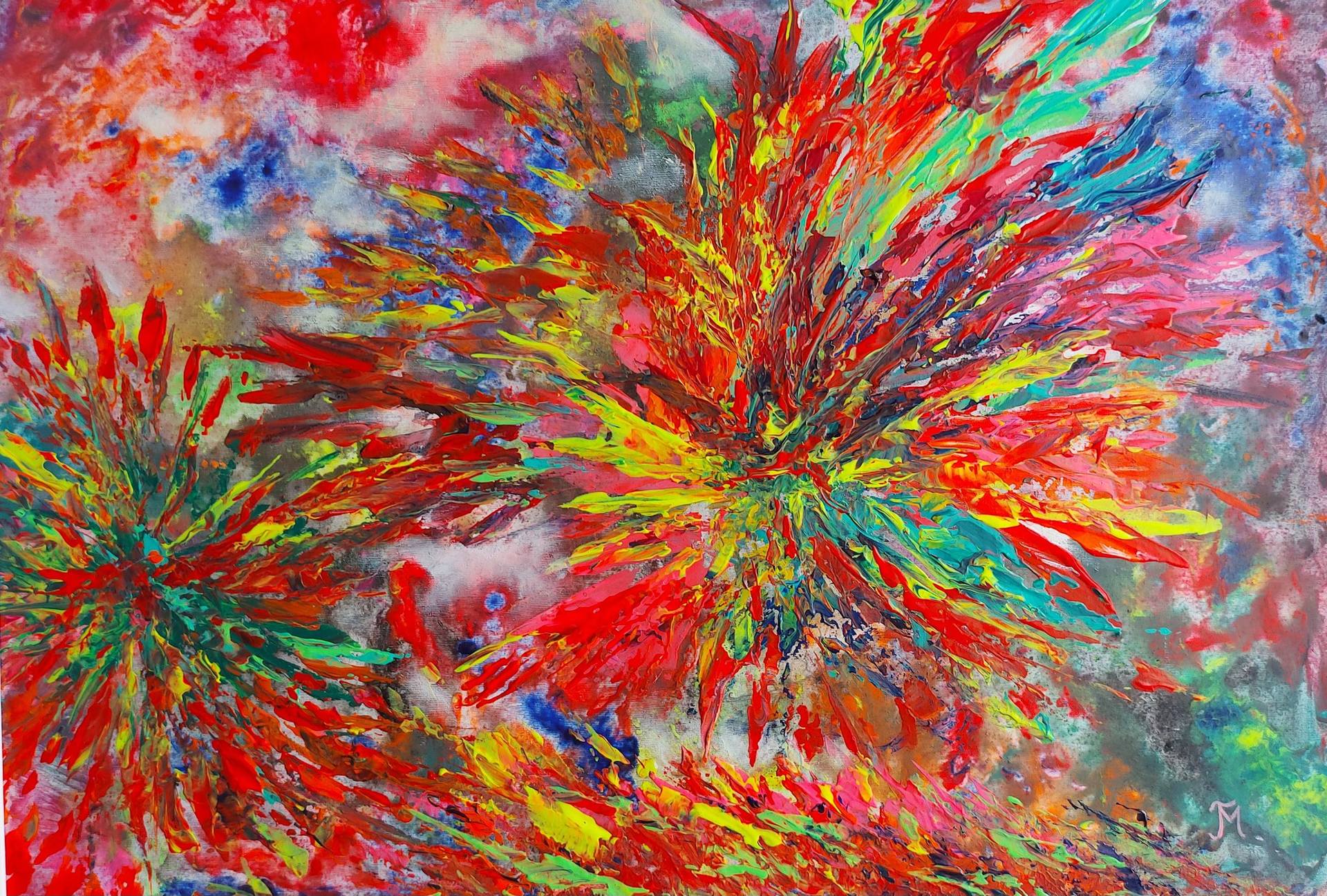 Neon Emotions. Abstraction. Painting by Tania Mills | Saatchi Art