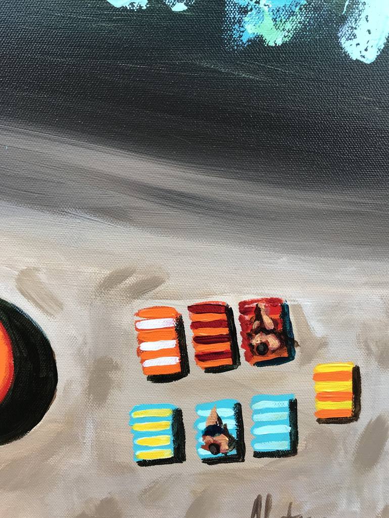 Original Pop Art Beach Painting by Natalia Nosek NATXA