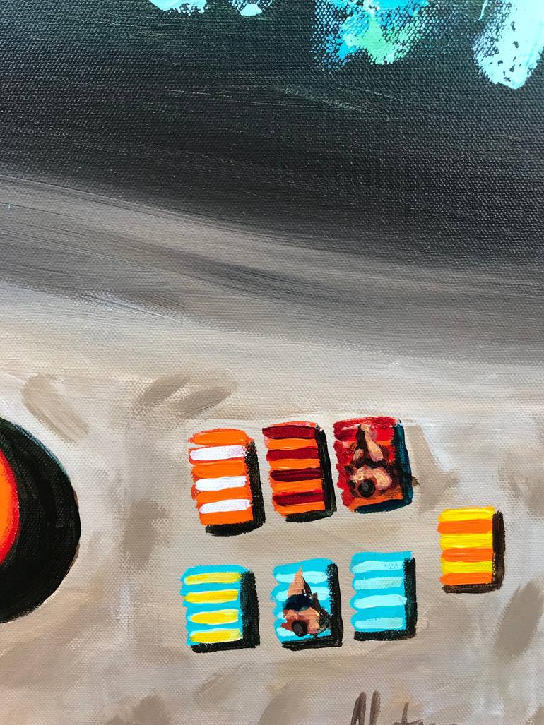 Original Pop Art Beach Painting by Natalia Nosek Natxa