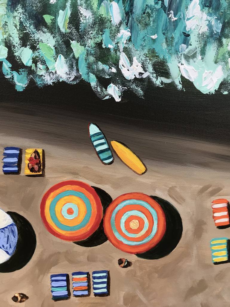 Original Pop Art Beach Painting by Natalia Nosek NATXA