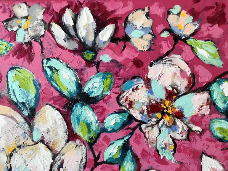 Original Pop Art Floral Painting by Natalia Nosek NATXA