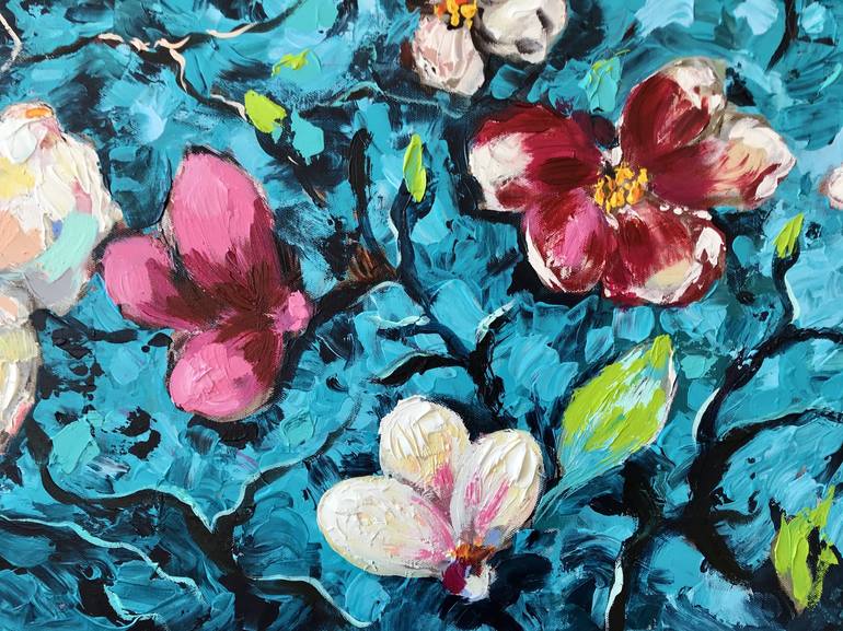 Original Pop Art Floral Painting by Natalia Nosek NATXA