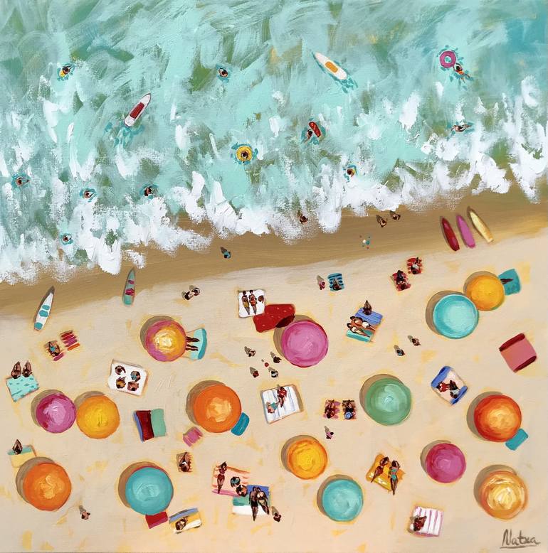 Print of Expressionism Beach Paintings by Natalia Nosek Natxa