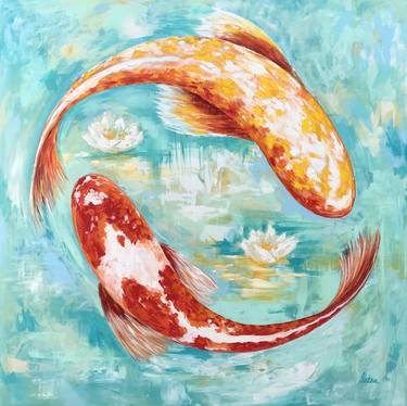 Original Expressionism Fish Paintings by Natalia Nosek NATXA