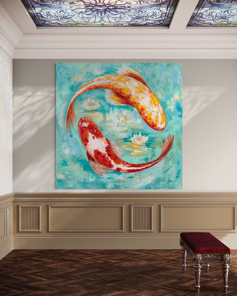 Original Expressionism Fish Painting by Natalia Nosek NATXA
