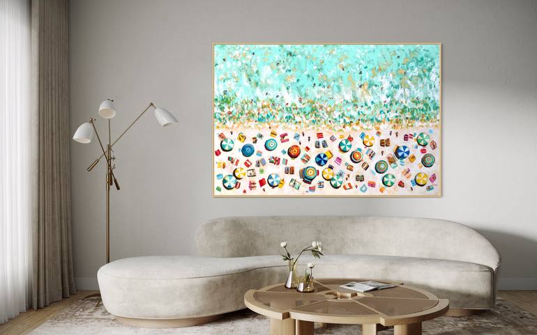 Original Beach Painting by Natalia Nosek NATXA