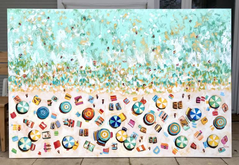 Original Pop Art Beach Painting by Natalia Nosek NATXA