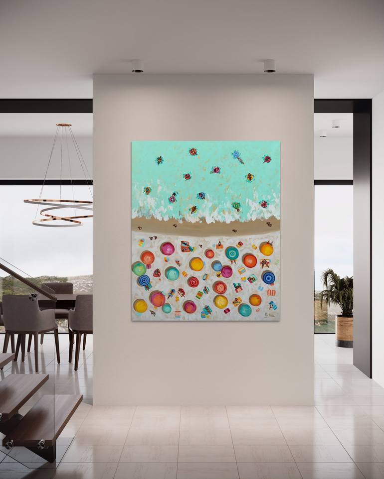 Original Pop Art Beach Painting by Natalia Nosek NATXA