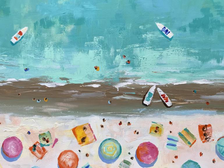 Original Beach Painting by Natalia Nosek NATXA