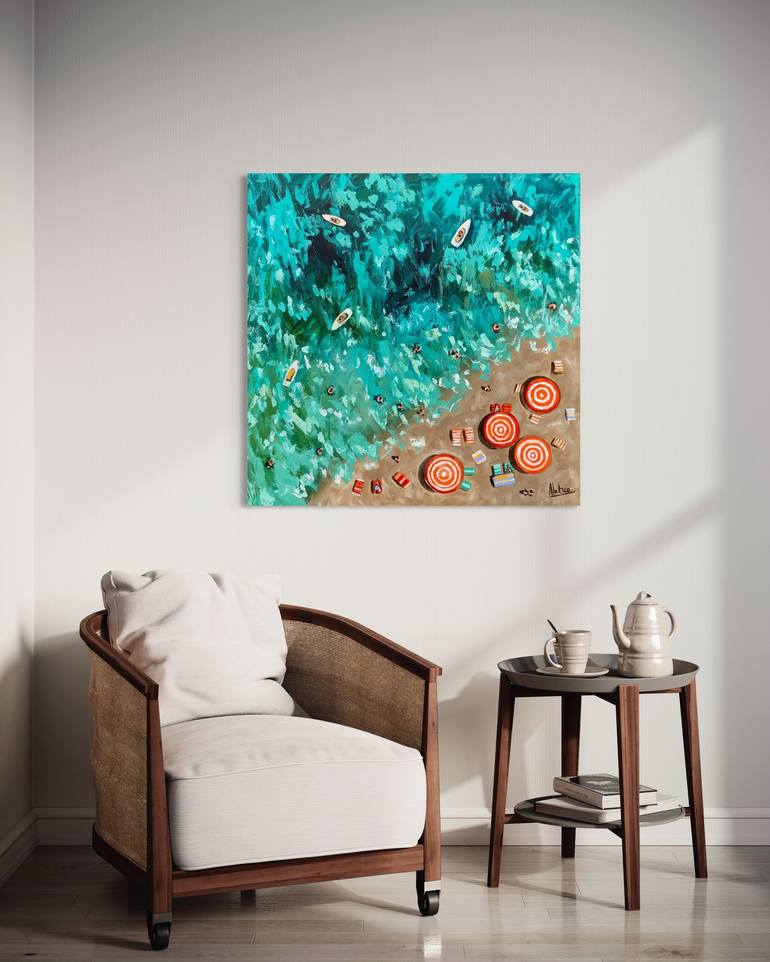 Original Pop Art Beach Painting by Natalia Nosek NATXA