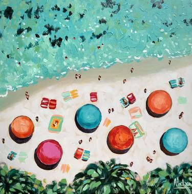 Original Pop Art Beach Paintings by Natalia Nosek NATXA