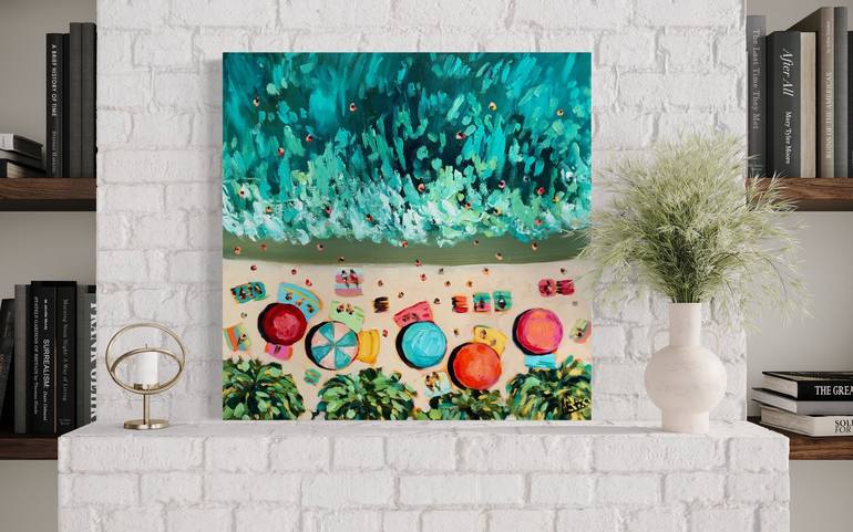 Original Pop Art Beach Painting by Natalia Nosek NATXA