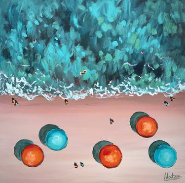 Original Pop Art Beach Paintings by Natalia Nosek NATXA