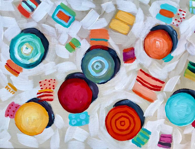 Original Abstract Expressionism Beach Painting by Natalia Nosek Natxa