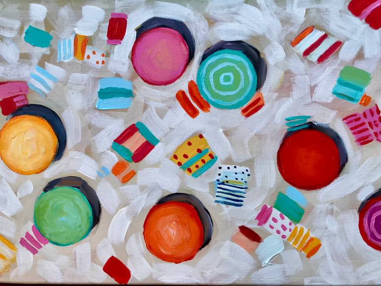 Original Abstract Expressionism Beach Painting by Natalia Nosek Natxa