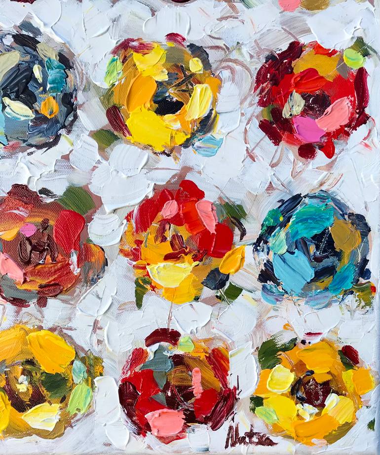 Original Abstract Expressionism Botanic Painting by Natalia Nosek Natxa