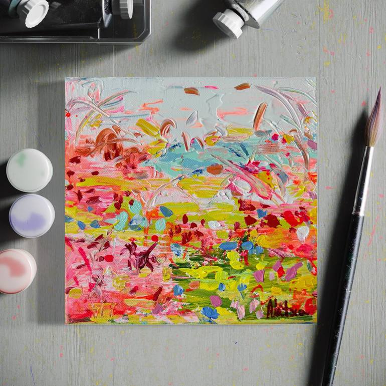 Original Abstract Expressionism Botanic Painting by Natalia Nosek Natxa