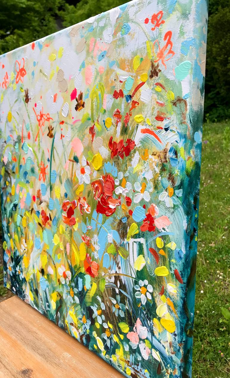 Original Abstract Expressionism Botanic Painting by Natalia Nosek Natxa