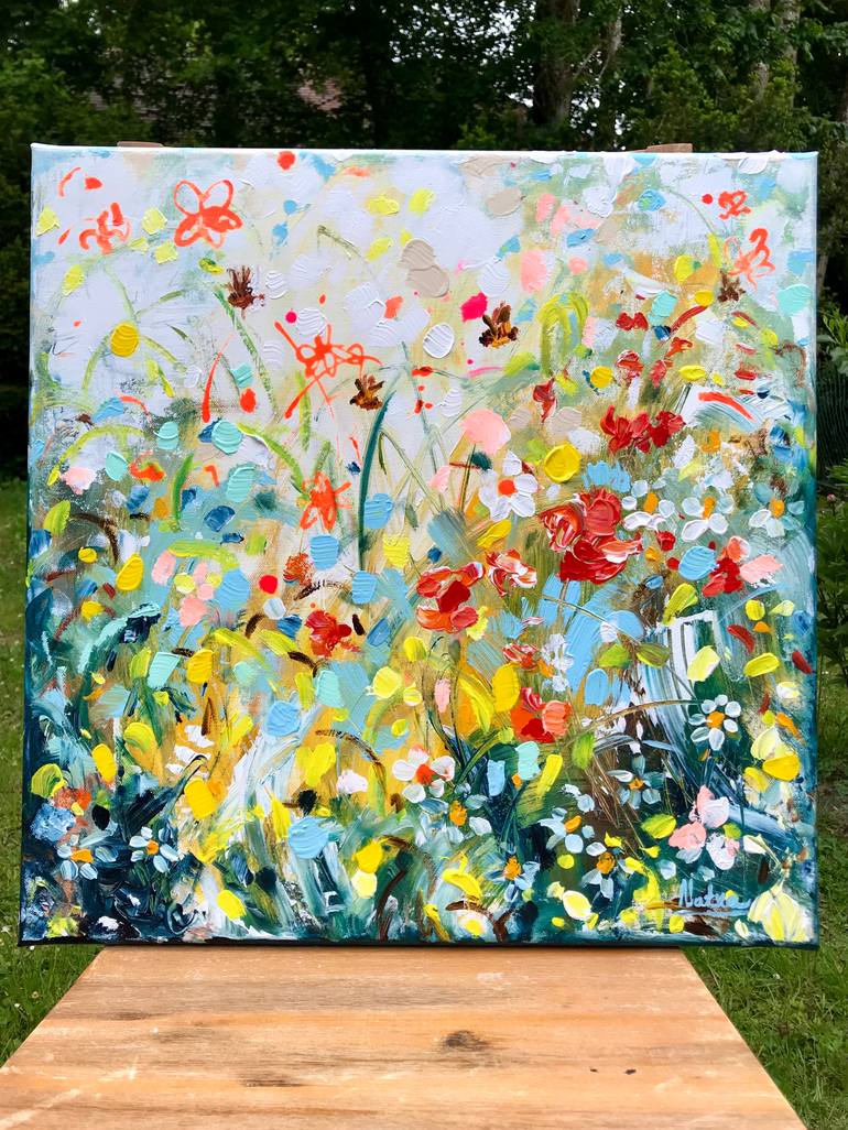 Original Abstract Expressionism Botanic Painting by Natalia Nosek Natxa