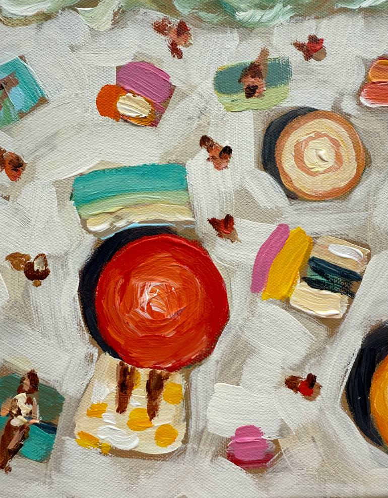 Original Expressionism Beach Painting by Natalia Nosek Natxa