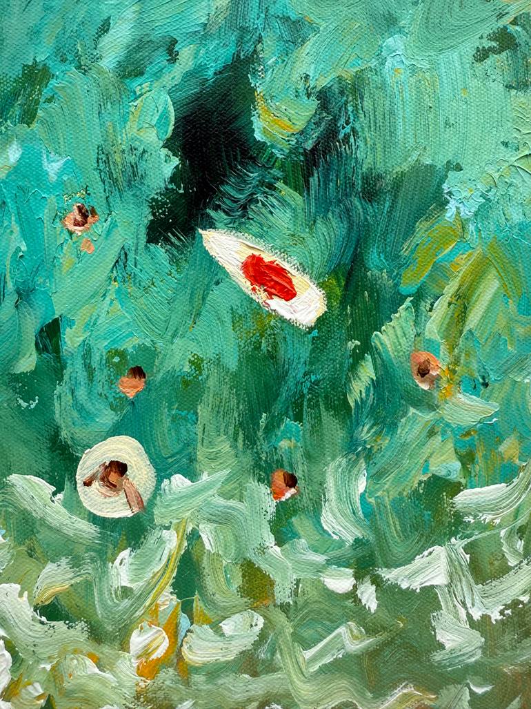 Original Expressionism Beach Painting by Natalia Nosek Natxa