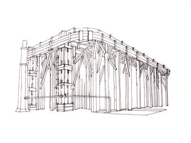 Original Documentary Architecture Drawing by Martín Marro