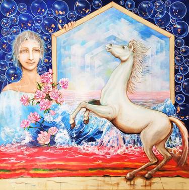 Original Surrealism Horse Paintings by HyeYoung YOON