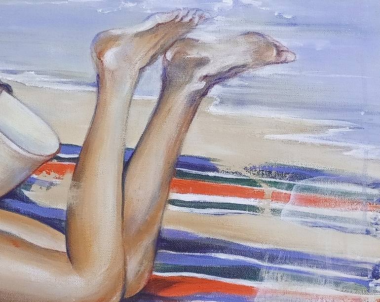 Original Beach Painting by Katarina Branisova