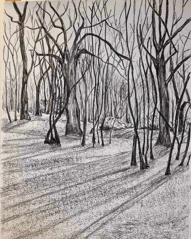The Copse Drawing by Robert Berry | Saatchi Art