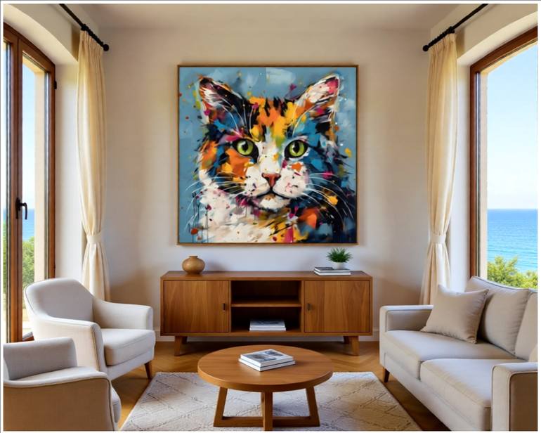 Original Contemporary Cats Digital by Goddy Bor