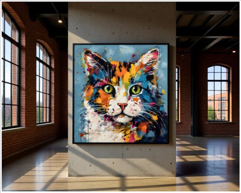 Original Contemporary Cats Digital by Goddy Bor