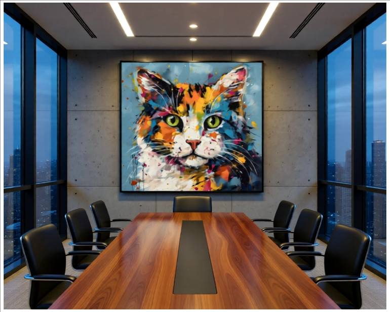 Original Contemporary Cats Digital by Goddy Bor