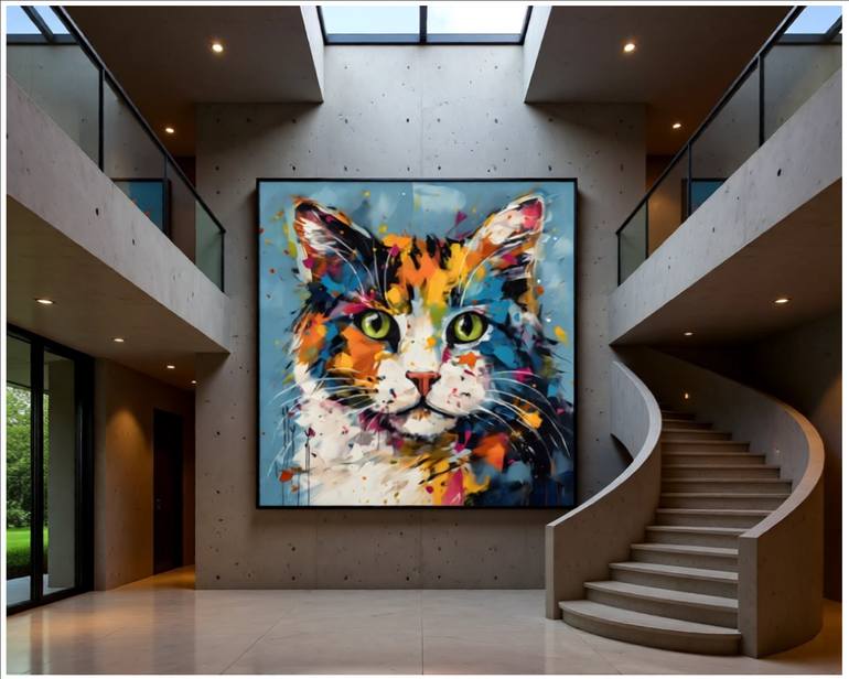 Original Contemporary Cats Digital by Goddy Bor