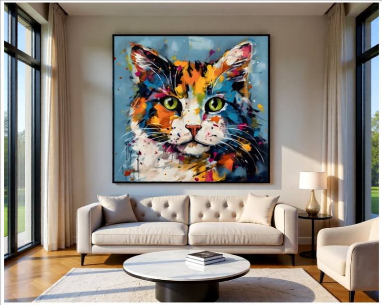 Original Contemporary Cats Digital by Goddy Bor