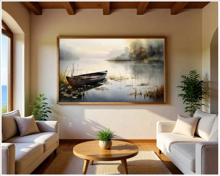 Original Painterly Abstraction Boat Digital by Goddy Bor