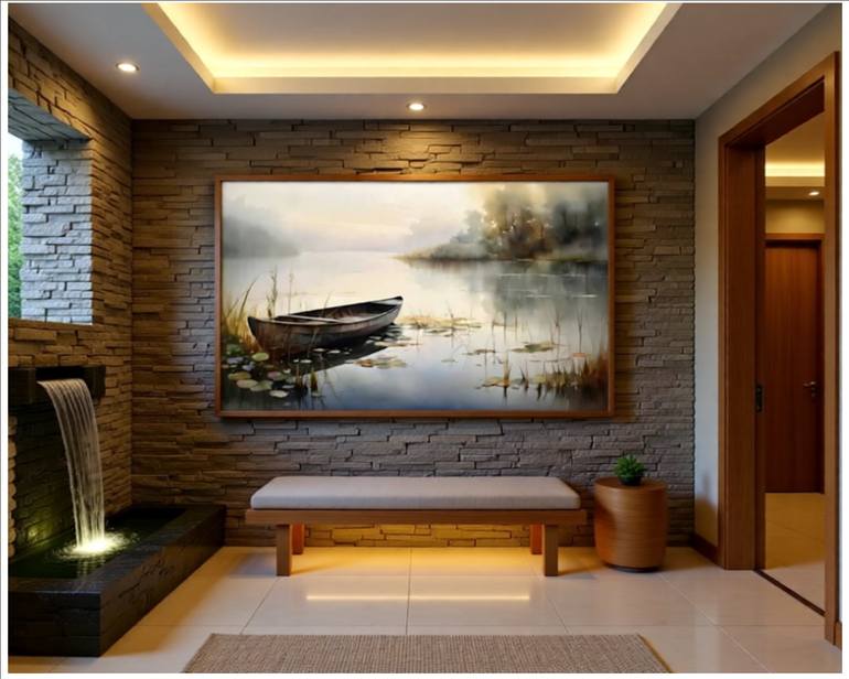 Original Painterly Abstraction Boat Digital by Goddy Bor