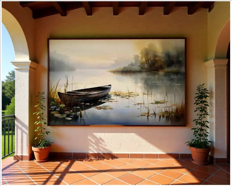 Original Painterly Abstraction Boat Digital by Goddy Bor