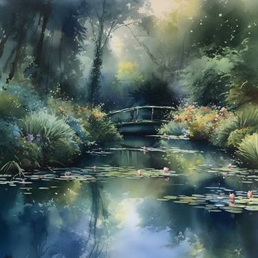 Tranquil Lily Pond: Watercolor Art thumb