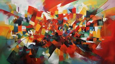 Abstract Art with Geometric Shapes and Colors [40x22] thumb