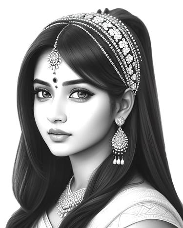 Original Portraiture Women Drawings by Deepak Creation PTA