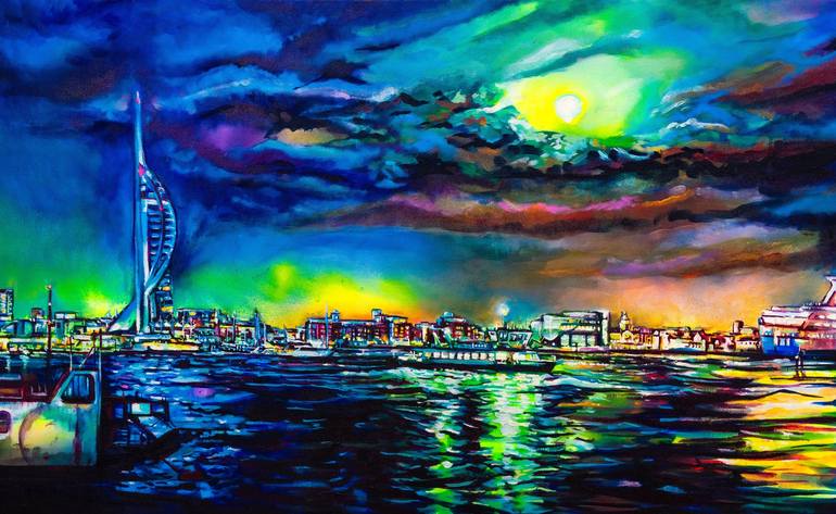 Original Abstract Expressionism Cities Paintings by Martyn Child