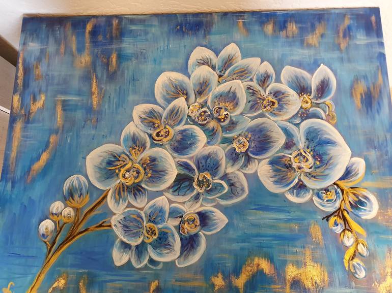 Original Abstract Floral Painting by Inessa Luijten-Cherniy