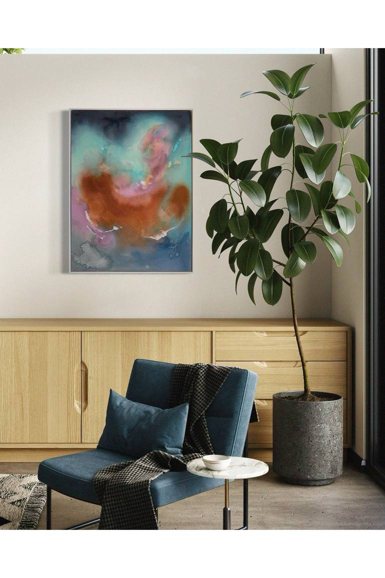 Original Abstract Expressionism Abstract Painting by Gisela A Lazarte