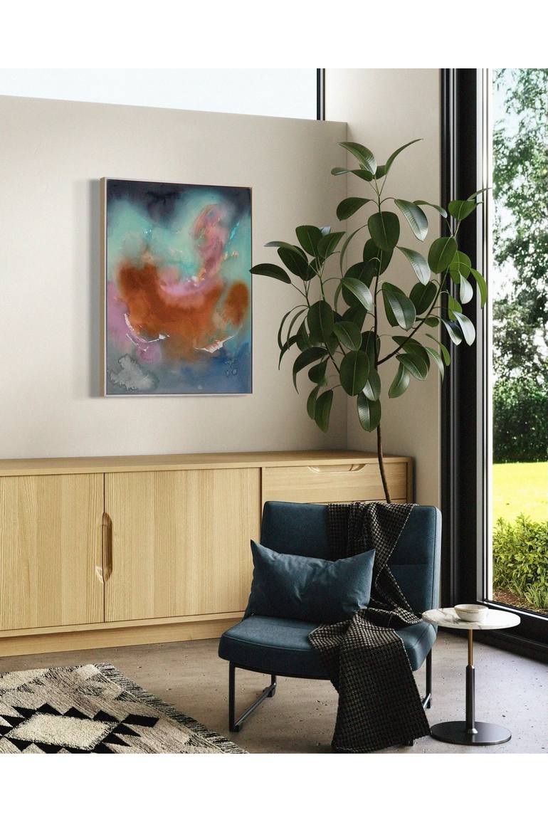 Original Abstract Expressionism Abstract Painting by Gisela A Lazarte
