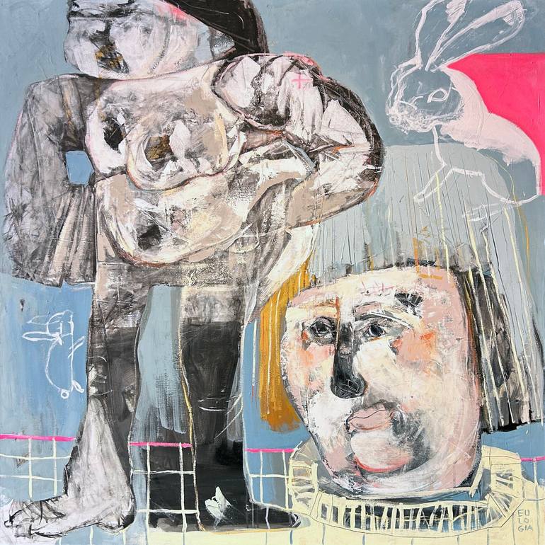 follow the white rabbit Painting by Eulogia Merle | Saatchi Art