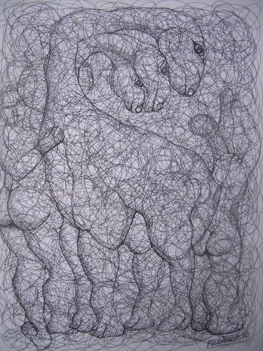 Print of Abstract Expressionism Erotic Drawings by Rafael Piedehierro