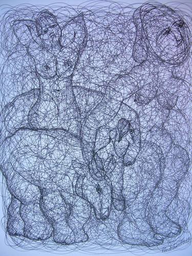 Print of Abstract Expressionism Erotic Drawings by Rafael Piedehierro